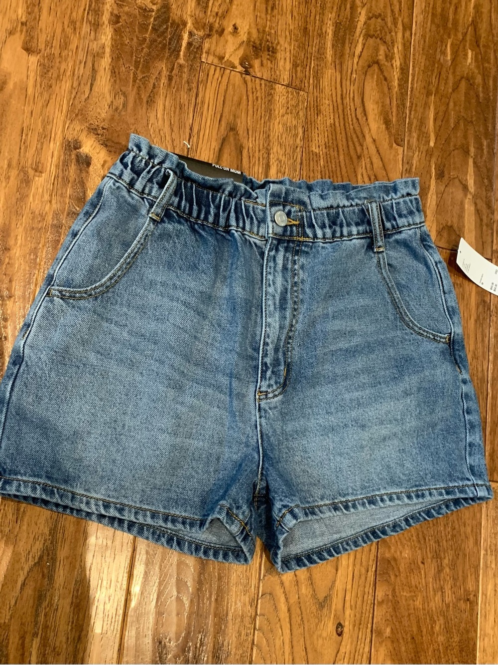 BDG Light Blue Denim Pull-on Mom Shorts